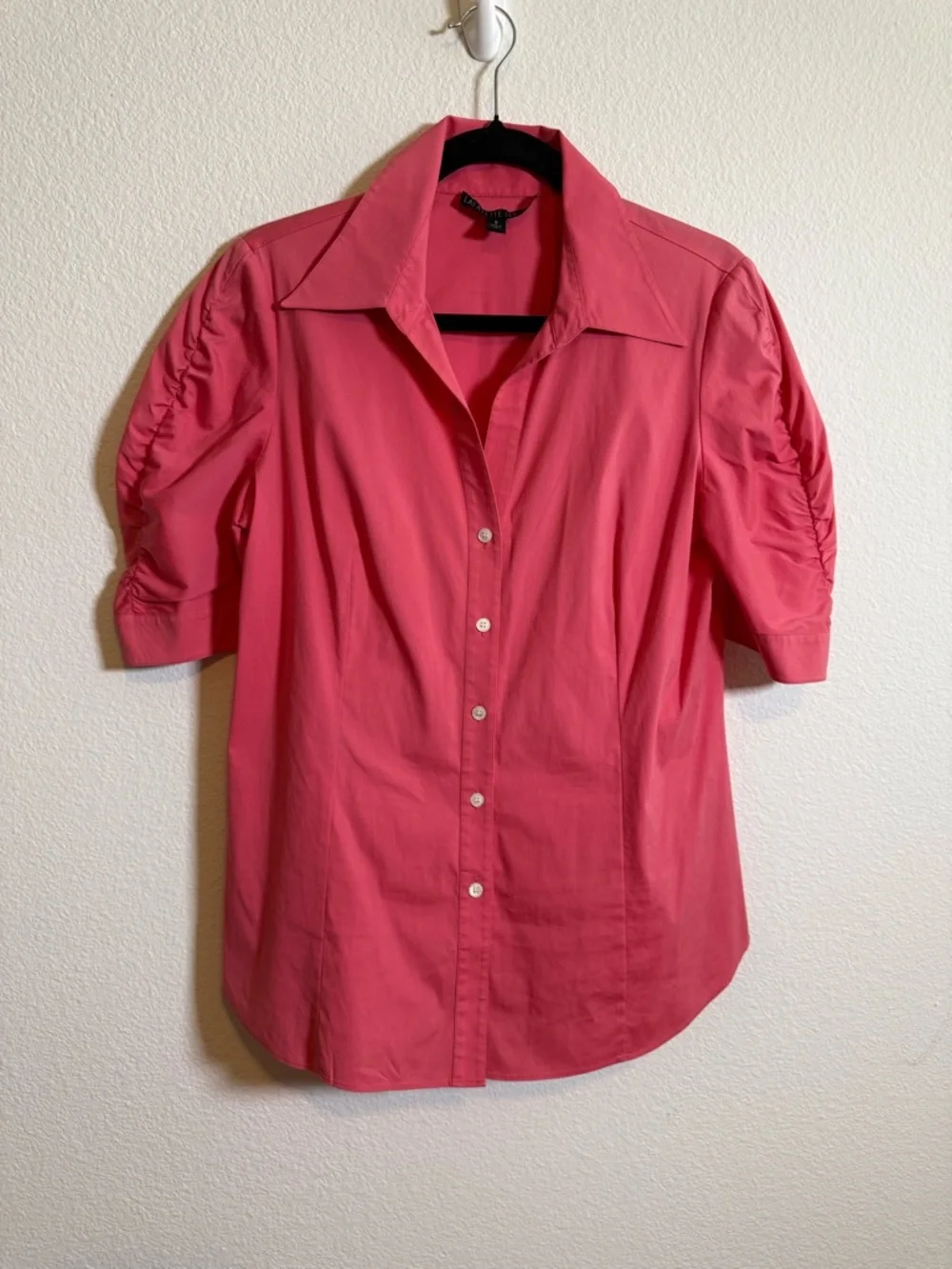 Lafayette 148 Button Down Blouse Puff Sleeve Workwear Preppy Career Top Size 6 - Picture 1 of 6
